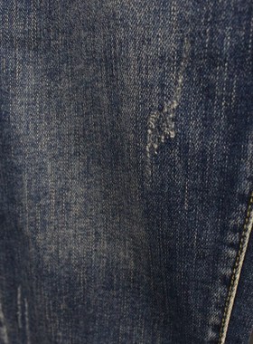 男士八分哈伦牛仔裤宽松弹力七分裤深蓝色2024夏季小脚裤薄款休闲