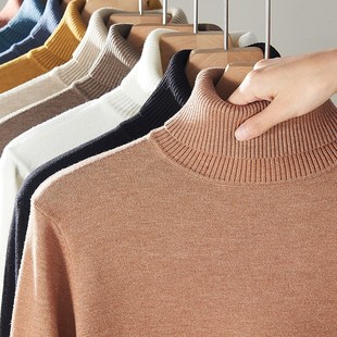 高领毛衣男冬季黑色针织衫修身男士打底衫保暖定制内搭毛线衣男款