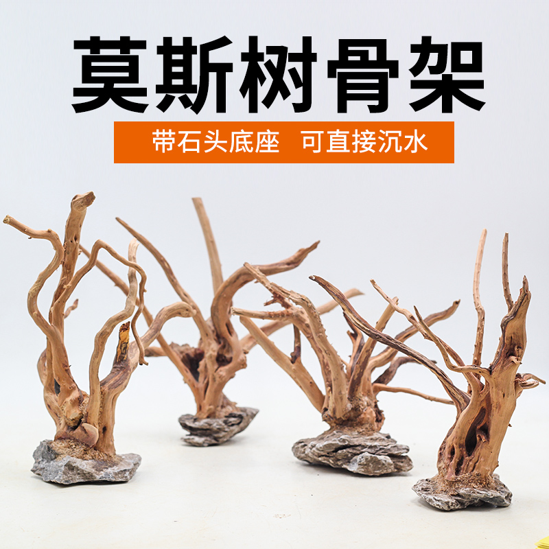 鱼缸造景沉木莫斯树森林骨架成品草缸装饰摆件杜鹃根树根树桩木头