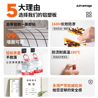 仿瓷砖厨房墙壁防油贴纸铝塑板防火阻燃加厚毛坯房粗水泥强粘墙纸