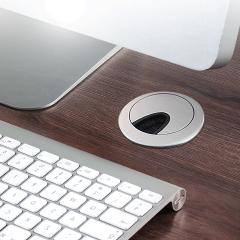 电脑办公桌穿线孔盖板桌面圆形线孔盒装饰盖穿线盒开孔封口盖70mm