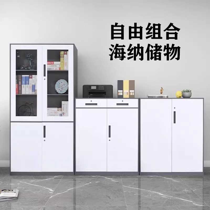 文件柜办公室资料柜档案柜铁皮柜储物柜密码锁玻璃书柜带锁凭证柜