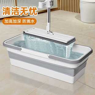 大号长方形拖把桶带滑轮折叠水桶洗拖把家用加厚拖布桶拖新款 新款