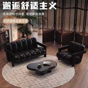店沙发椅 复古黑色布艺沙发轻奢设计师家用客厅小沙发公寓民宿服装
