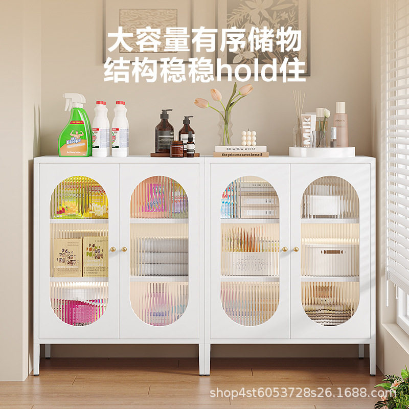 简约风现代家用新款轻奢时尚铁艺大容量玻璃门阳台柜储物柜收纳柜,电子元器件市场,电线扎带/束线带,淘宝优惠券,粉丝福利购,淘宝优惠卷