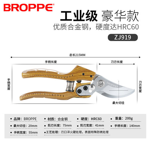 BROPPE浦派园林剪园艺修剪树枝剪粗枝果树剪修花剪刀修枝剪省力剪