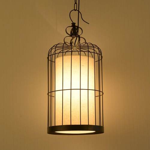 新中式鸟笼吊灯创意个性铁艺鸟笼灯仿古阳台酒店会所过道餐厅灯具