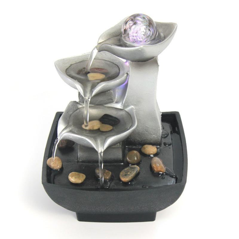 水晶球摆件带水流石来运转珠风水轮流水球循环办公室桌面装饰