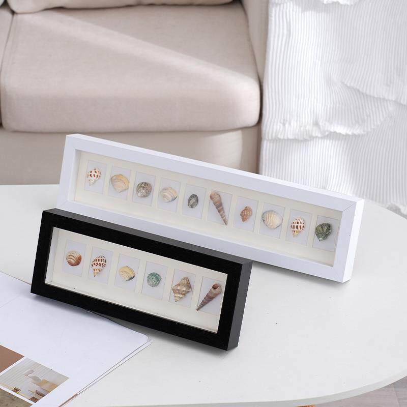 创意时尚长方形实木画框 现代简约中空立体相框 照片挂墙摆件相框