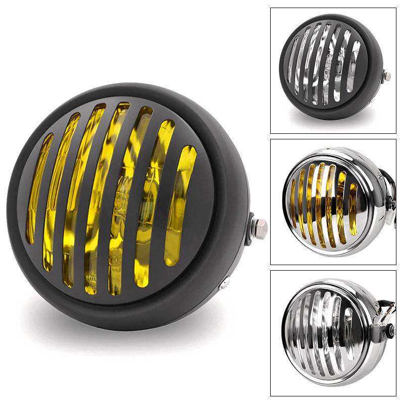 GN125复古摩托车配件侧面安装6.5英寸金属摩托车前照大灯栏栅格栅