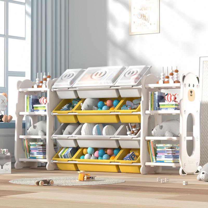 儿童玩具收纳架幼儿园宝宝绘本架书架整理箱盒多层置物架子储物柜