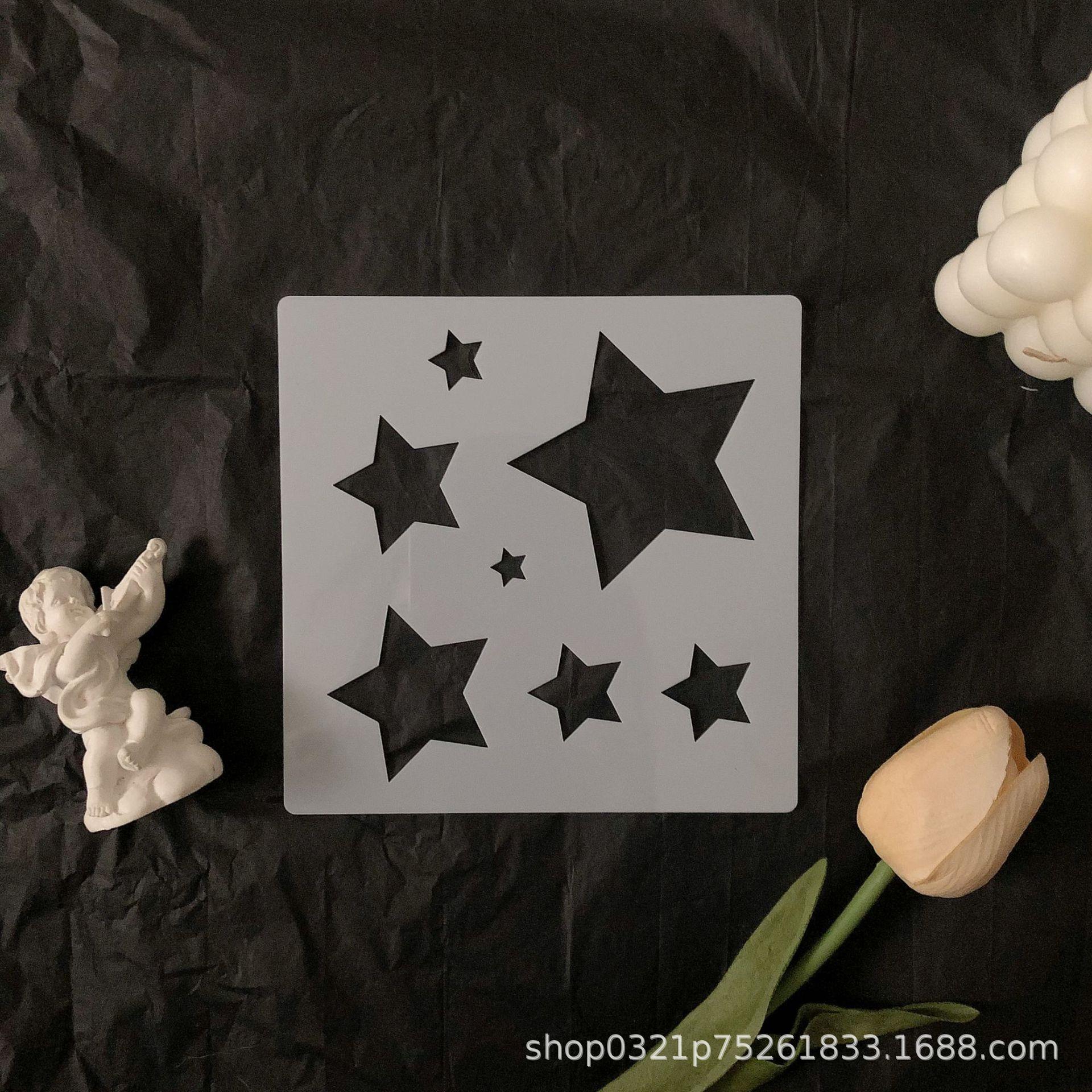 油画棒绘画模板镂空模板塑料可水洗月亮太阳模板手工diy工具