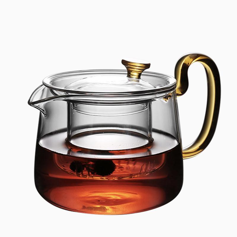 泡茶壶玻璃彩把茶壶过滤家用加热水壶办公室耐热公道杯耐高温防爆