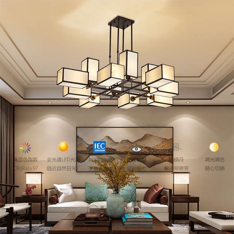 现代简约新中式中国风吊灯客厅灯仿古卧室餐厅灯酒店客房大厅吊灯