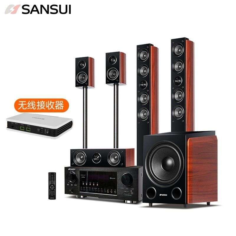 山水 SANSUI F8 家庭影院 无线环绕 5.1音响套装 家用电视客厅落