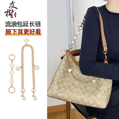适用coach蔻驰流浪包延长链laurel31腋下包肩带加长改造装饰链条