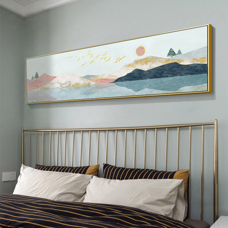 床头画 画卧室装饰画 画现代简约温馨客厅挂画 画房间大海风景酒图片
