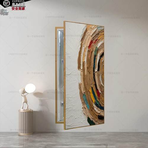 简约抽象油画风格遮挡配电箱装饰画消火栓遮盖美化消防栓挂画开门