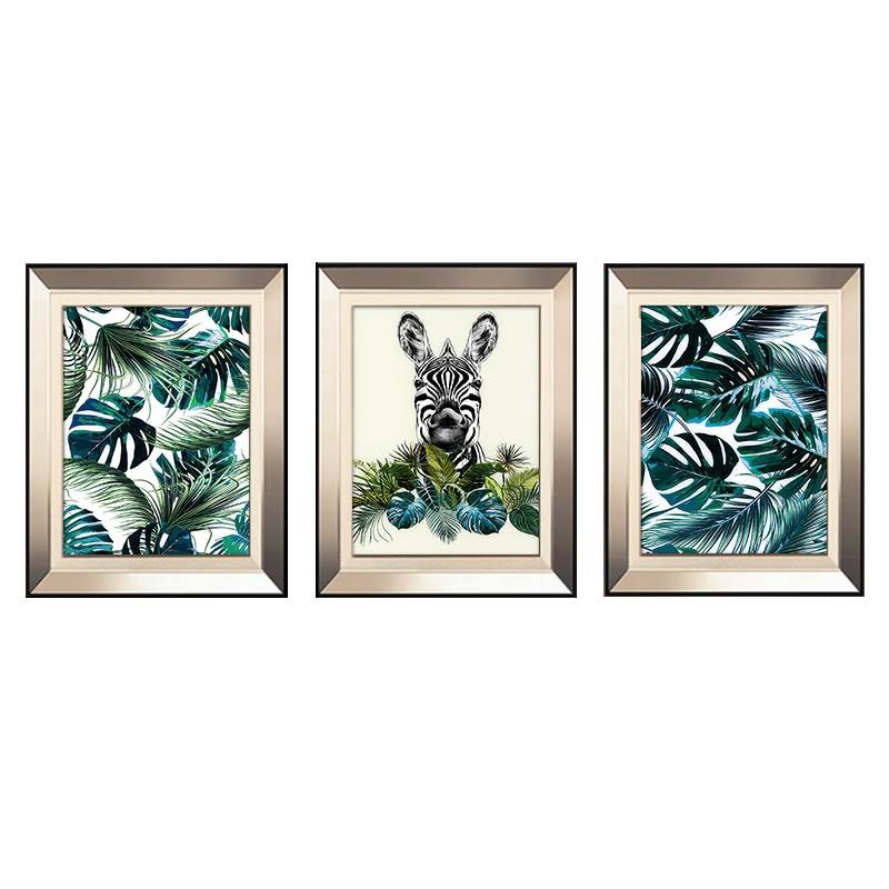 儿童房装饰画现代美式动物挂画餐厅植物壁画欧式客厅卧室床头挂画图片