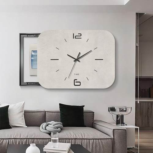 极简电表箱画装饰画带钟表高级感电闸箱开关遮挡时钟简约遮丑推拉