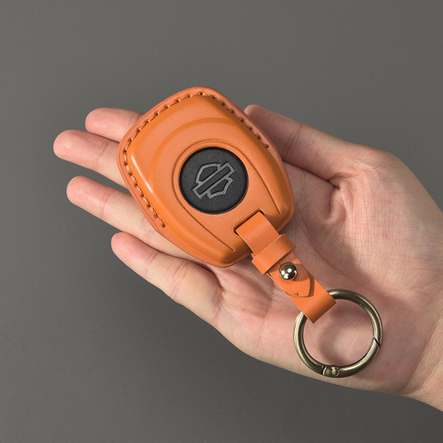 适用款哈雷泛美运动者摩托车感应钥匙套突破肥仔滑翔真皮钥匙包