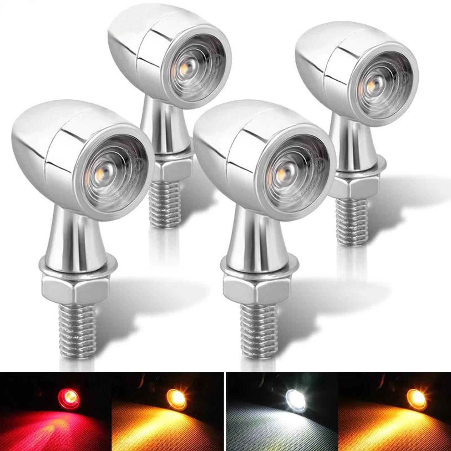 摩托车金属复古小转向灯街车越野车转向灯指示灯信号灯