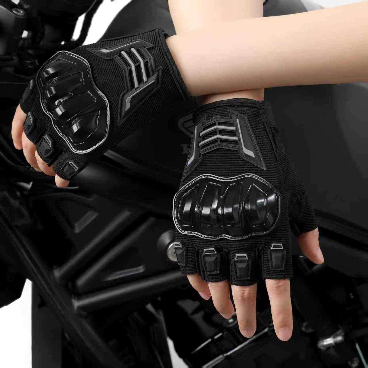 摩托车手套半指男春秋季防滑防摔赛车越野装备四季户外骑行运动