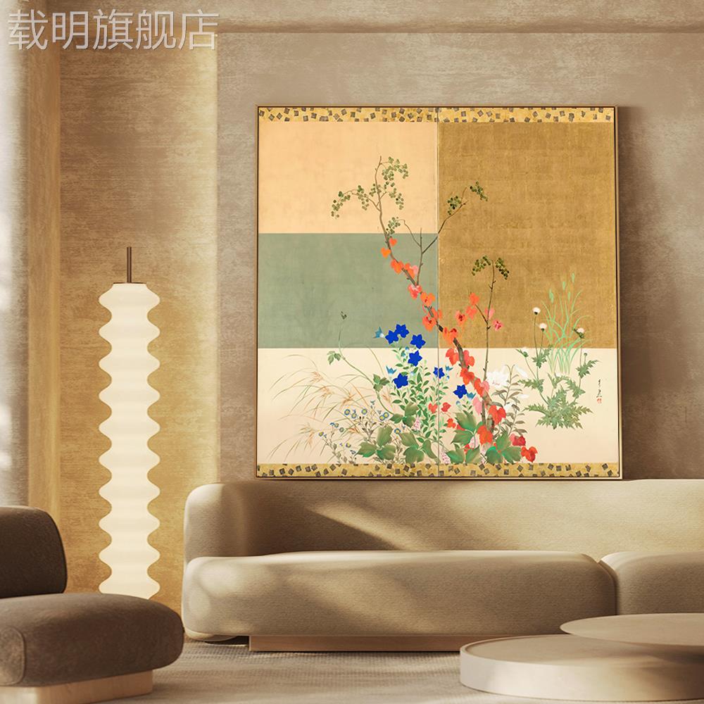 春与秋 新中式日式风景琳派名作现代客厅玄关卧室墙装饰花卉挂画图片