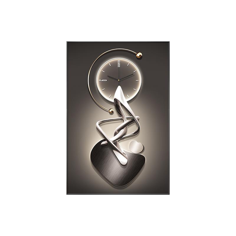 石来运转电表箱装饰画竖版钟表挂钟遮挡消防栓弱电箱静音时钟挂画