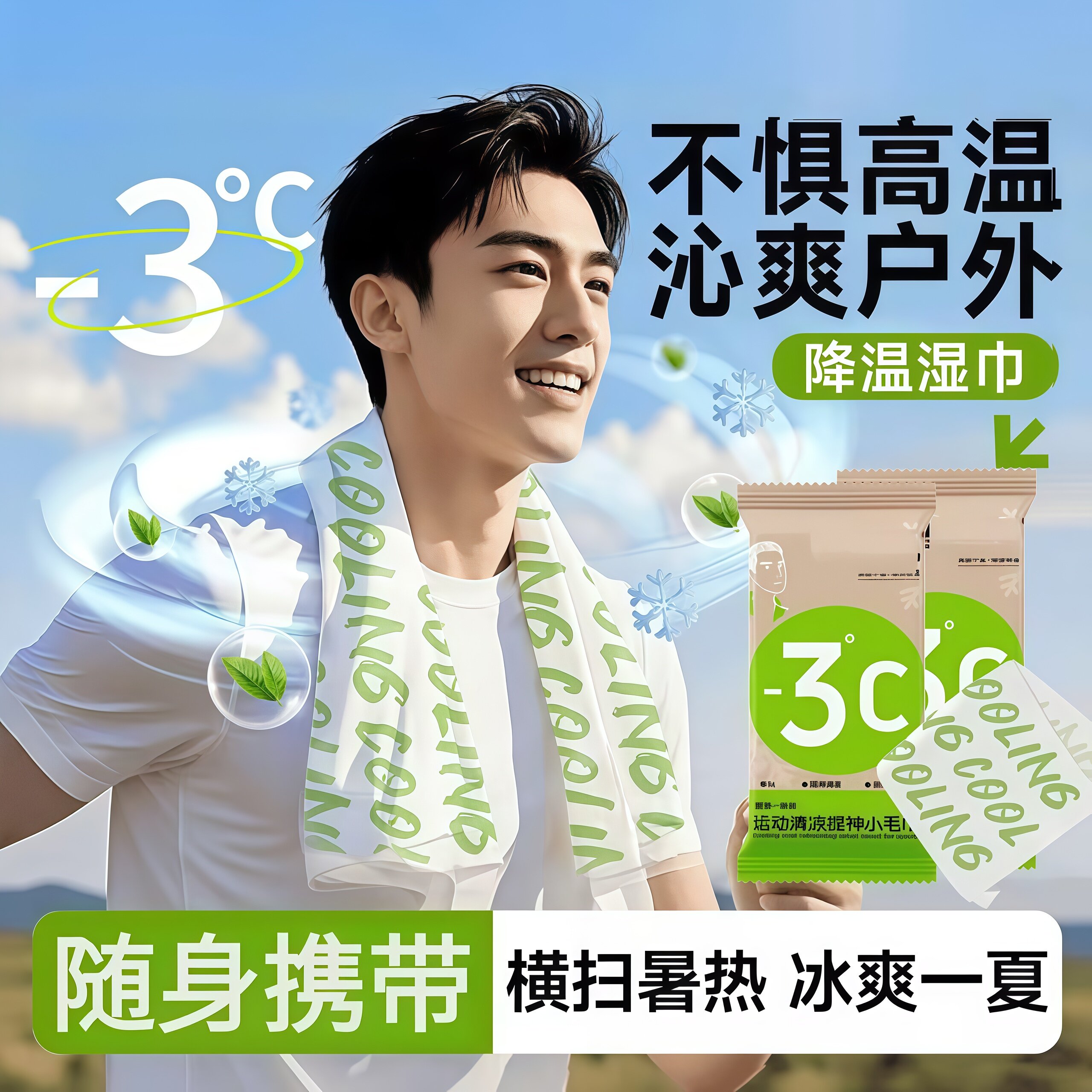 冰感降温止汗运动毛巾