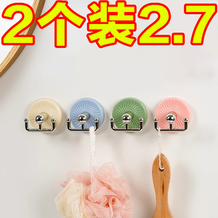 双钩挂钩免打孔强力粘胶承重粘钩无痕粘贴浴室厨房墙壁衣帽钩子