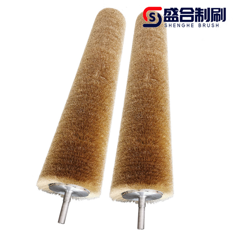 钢丝辊刷不锈钢丝镀铜丝刷辊打磨抛光拉丝辊滚筒刷除锈缠绕式刷辊