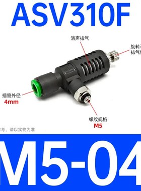 ASV310F-01-06S快速排气节流阀ASV410F-02-08S/ASV510F-03-10S