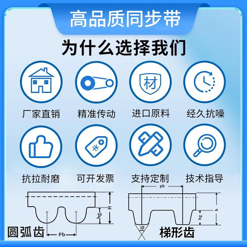 橡胶同步带传动带 HTD496-8M HTD504-8M HTD512-8M HTD520-8M皮带