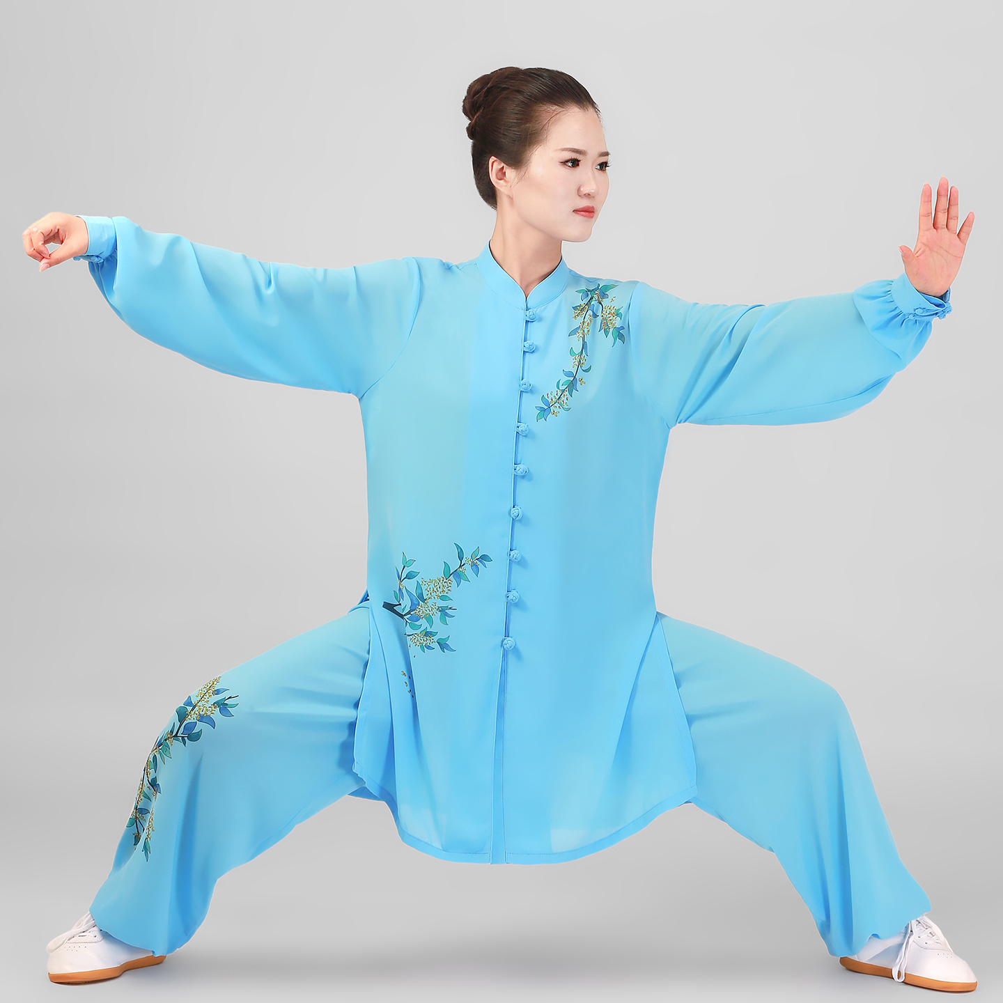 新款夏季薄款太极服女款彩绘桂花