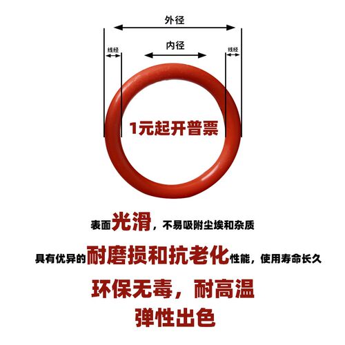 线径4.5mm系列VMQ红色硅胶o型圈高温低温防水高弹o形橡胶圈密封圈