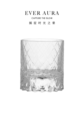EVRA【方圆】K9水晶江户切子威士忌酒杯手工雕刻洋酒杯礼盒套装
