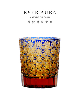 EVRA【星罗】江户切子水晶玻璃酒杯手工雕刻威士忌洋酒杯礼盒套装