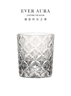 EVRA【七宝】江户切子水晶玻璃酒杯手工雕刻威士忌洋酒杯礼盒套装