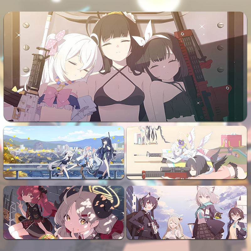 蔚蓝档案可爱女生动漫滑鼠垫超大卡通动画 画宿舍电脑桌办公桌键