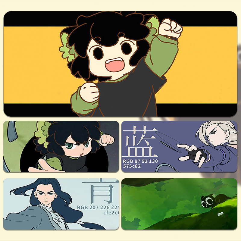 罗小黑战记鼠标垫超大动漫卡通定制宿舍电脑桌工位办公桌防滑耐脏