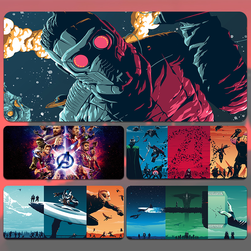 漫威海报鼠标垫超大号动漫机甲定制学生宿舍电脑桌工位办公桌防滑