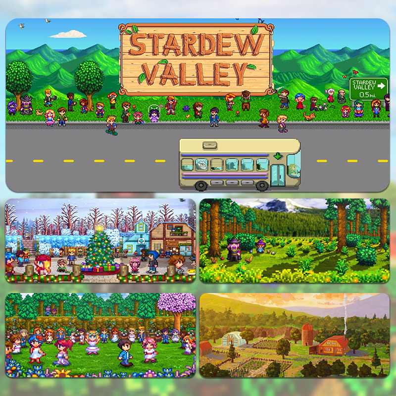 星露谷物语鼠标垫超大游戏电竞定制宿舍电脑桌工位办公桌防滑耐脏