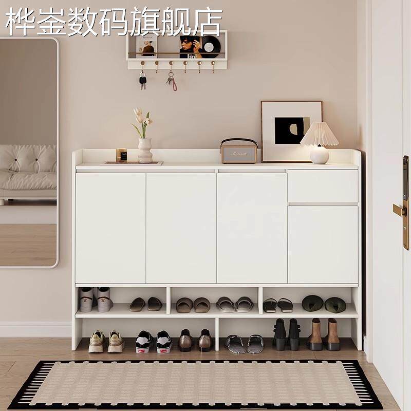 桦崟实木鞋柜ENF级收纳门厅柜家用门外大容量鞋架入户玄关储物柜定制摆件饰品垫垫床笠拉车