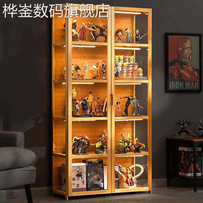 桦崟手办展示柜亚克力乐高模型玩具展示架陈列柜化妆品非玻璃家用货架床笠拉车