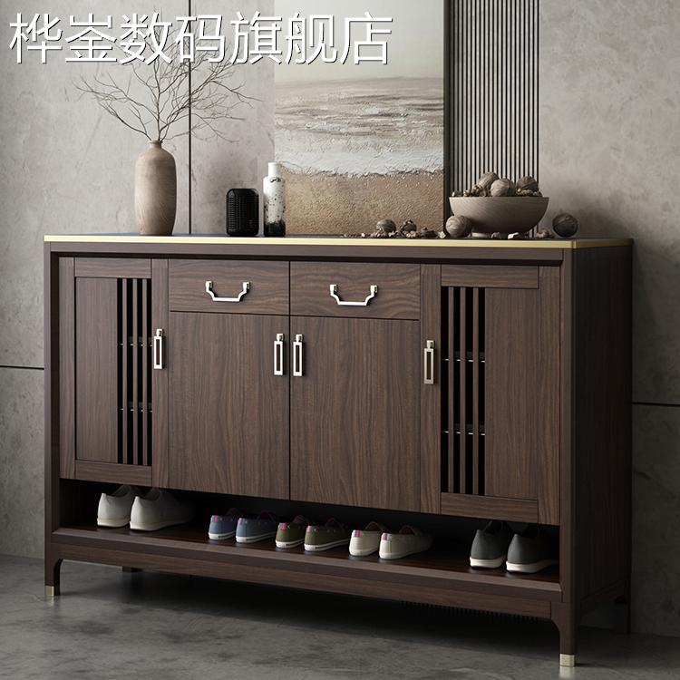 桦崟鞋柜家用门口实木框入户新中式玄关大容量收纳储物现代简约门厅柜