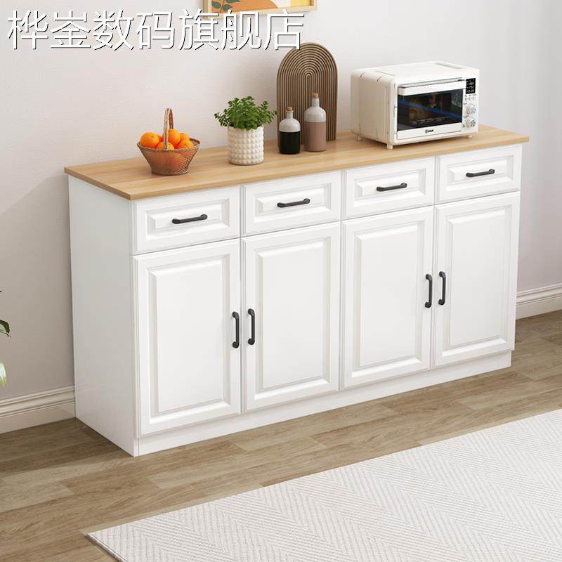 桦崟餐边柜实木现代简约碗柜家用厨房客厅北欧柜子储物柜置物架茶水柜摆件饰品垫垫床笠拉车