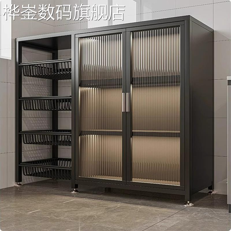 桦崟厨房置物 架 餐边 柜 落地式微波炉电器储物 柜 家用多功能锅具收纳 架 子