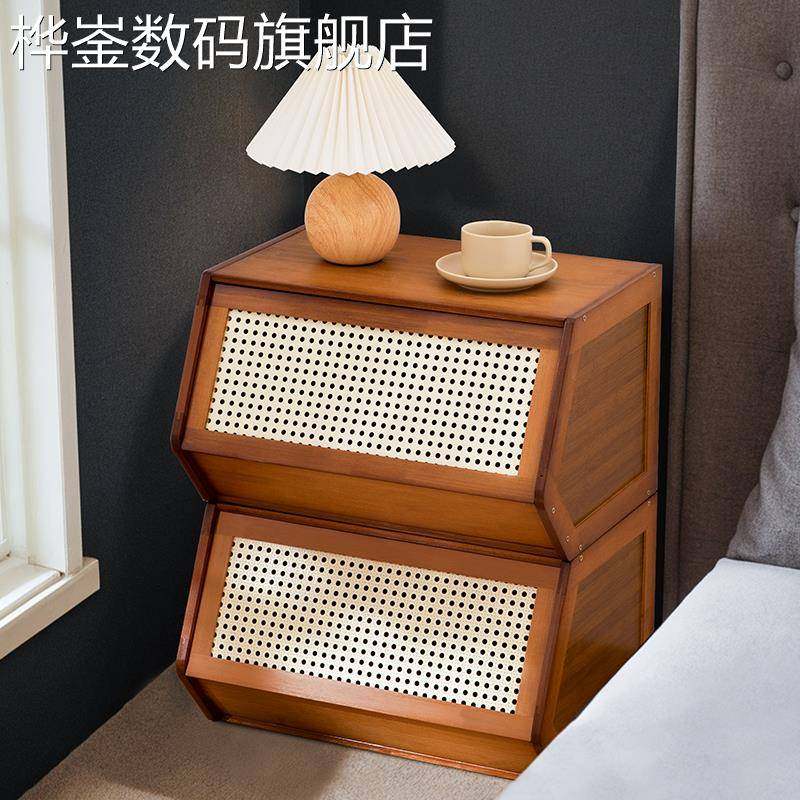 麦比梵床头柜置物架小型柜子简约现代实木卧室出租房儿童简易收纳柜家