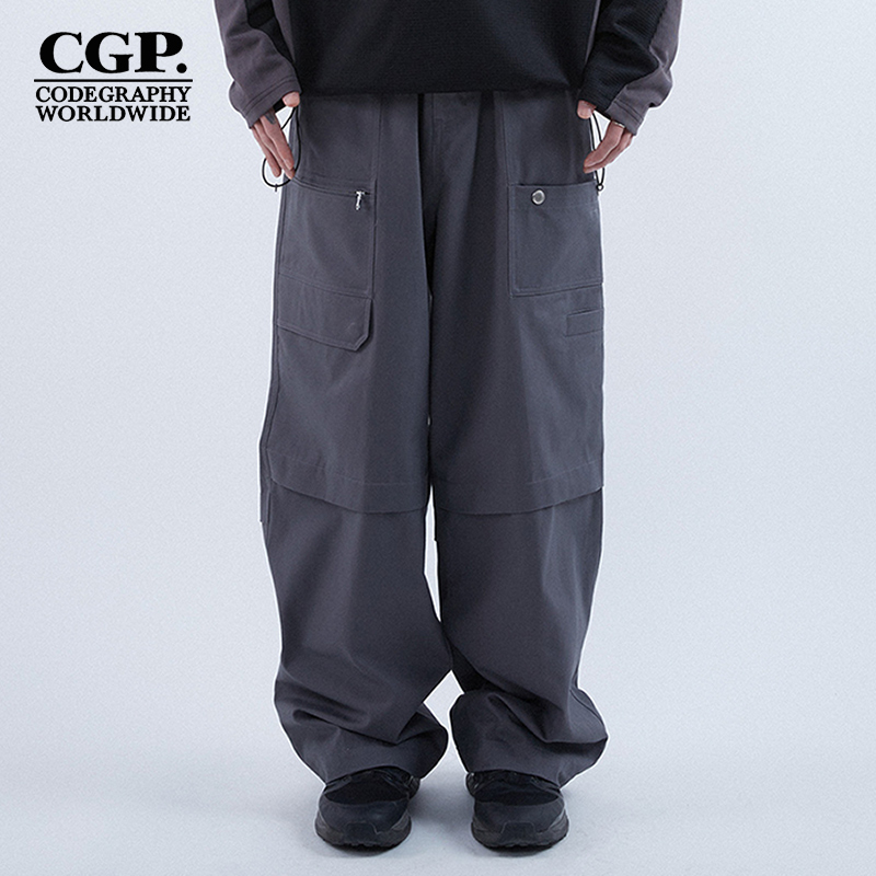 CODEGRAPHY韩国春夏时尚百搭宽松休闲裤工装裤棉质裤子CBDUUWP001